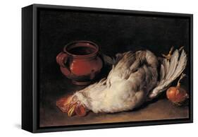 Still Life with Hen, Onion and Pot-null-Framed Stretched Canvas