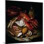 Still Life with Herring, Lobster, Turbots, Mullets, Oysters, Sea Hen, Lemon, and Brickwork Pot-Hayez Francesco-Mounted Giclee Print