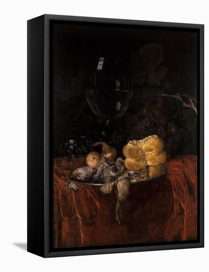 Still Life with Herring-Willem van Aelst-Framed Stretched Canvas