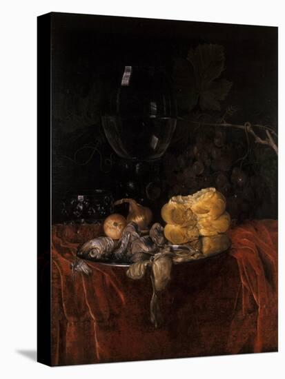 Still Life with Herring-Willem van Aelst-Stretched Canvas