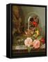 Still Life with Humming Bird in a Glass Dome-Edward Pritchett-Framed Stretched Canvas