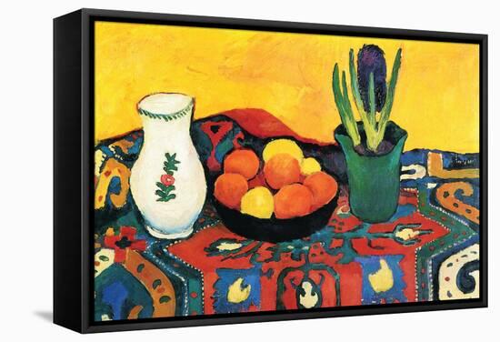 Still Life with Hyacinthe-Auguste Macke-Framed Stretched Canvas