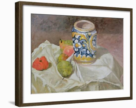 Still Life with Italian Earthenware Jar-Paul Cézanne-Framed Giclee Print