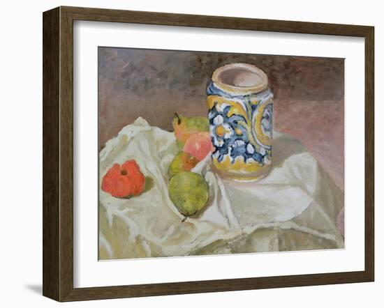 Still Life with Italian Earthenware Jar-Paul Cézanne-Framed Giclee Print