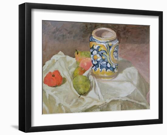 Still Life with Italian Earthenware Jar-Paul Cézanne-Framed Giclee Print