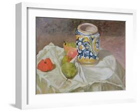 Still Life with Italian Earthenware Jar-Paul Cézanne-Framed Giclee Print