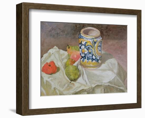 Still Life with Italian Earthenware Jar-Paul Cézanne-Framed Giclee Print