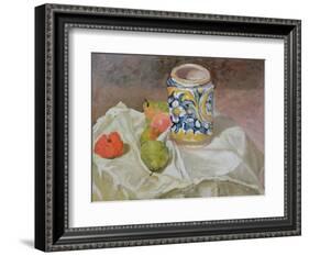 Still Life with Italian Earthenware Jar-Paul Cézanne-Framed Giclee Print