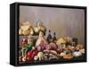 Still Life with Italian Food and Wine-Daniel Czap-Framed Stretched Canvas