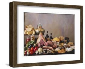 Still Life with Italian Food and Wine-Daniel Czap-Framed Photographic Print