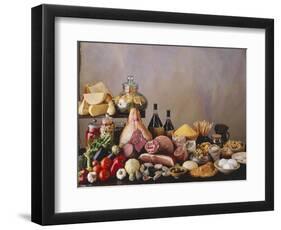 Still Life with Italian Food and Wine-Daniel Czap-Framed Photographic Print