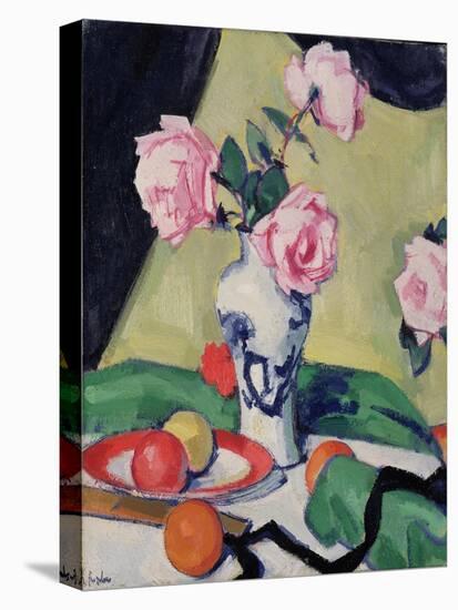 Still Life with Japanese Jar and Roses, C.1919-Samuel John Peploe-Stretched Canvas