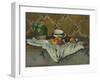 Still Life with Jar, Cup, and Apples, c.1877-Paul Cezanne-Framed Giclee Print