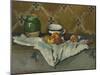 Still Life with Jar, Cup, and Apples, c.1877-Paul Cezanne-Mounted Giclee Print