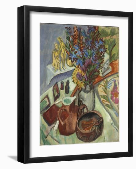 Still Life with Jug and African Bowl, 1912-Ernst Ludwig Kirchner-Framed Giclee Print