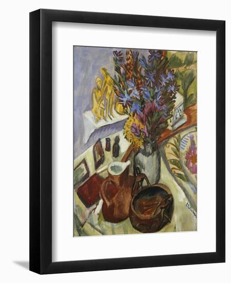 Still Life with Jug and African Bowl-Ernst Ludwig Kirchner-Framed Giclee Print