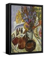 Still Life with Jug and African Bowl-Ernst Ludwig Kirchner-Framed Stretched Canvas