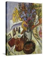 Still Life with Jug and African Bowl-Ernst Ludwig Kirchner-Stretched Canvas