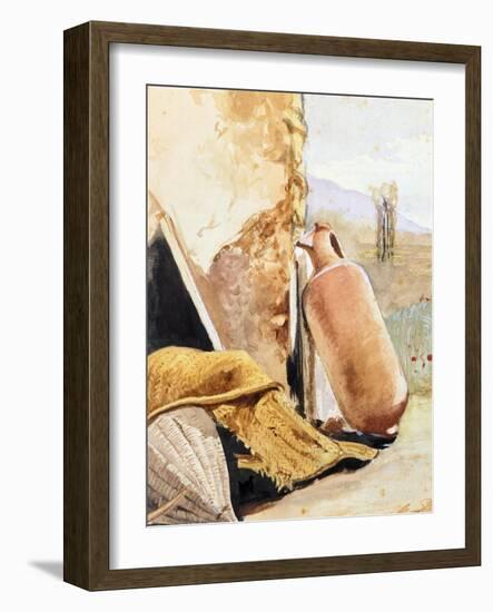 Still Life with Jug and Landscape-Giacinto Gigante-Framed Giclee Print