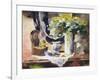 Still Life with Lamp and Flowers-John Lidzey-Framed Giclee Print