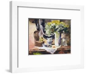 Still Life with Lamp and Flowers-John Lidzey-Framed Giclee Print