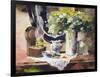 Still Life with Lamp and Flowers-John Lidzey-Framed Giclee Print