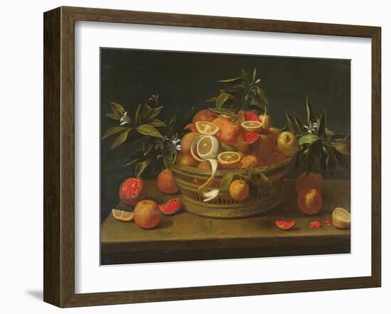 Still Life with Lemon, Orange and Pomegranate-null-Framed Giclee Print