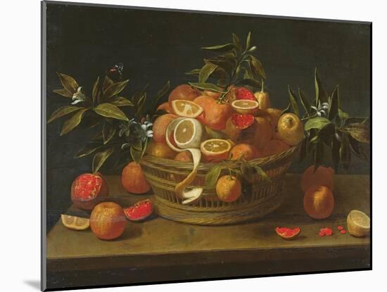 Still Life with Lemon, Orange and Pomegranate-null-Mounted Giclee Print