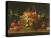 Still Life with Lemon, Orange and Pomegranate-null-Stretched Canvas