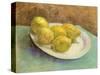 Still Life with Lemons on a Plate, 1887-Vincent van Gogh-Stretched Canvas