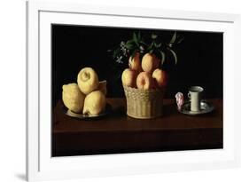 Still Life with Lemons, Oranges and a Rose, 1633-Francisco de Zurbaran-Framed Giclee Print