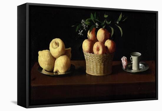 Still Life with Lemons, Oranges and a Rose, 1633-Francisco de Zurbaran-Framed Stretched Canvas