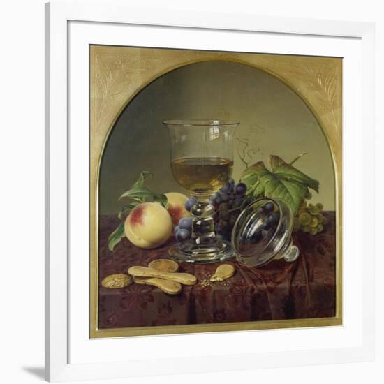 Still Life with Lidded Goblet, Fruit and Biscuit, 1836-Johann Wilhelm Preyer-Framed Giclee Print