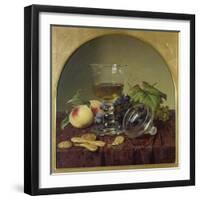 Still Life with Lidded Goblet, Fruit and Biscuit, 1836-Johann Wilhelm Preyer-Framed Giclee Print