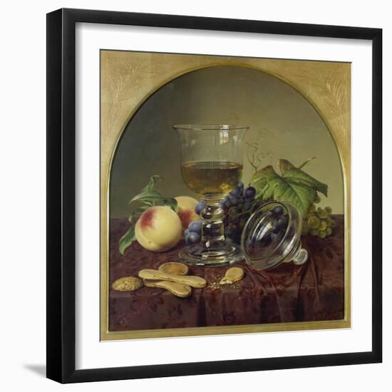 Still Life with Lidded Goblet, Fruit and Biscuit, 1836-Johann Wilhelm Preyer-Framed Giclee Print