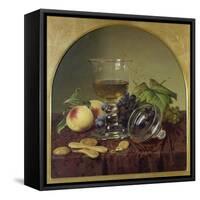 Still Life with Lidded Goblet, Fruit and Biscuit, 1836-Johann Wilhelm Preyer-Framed Stretched Canvas