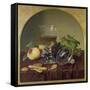 Still Life with Lidded Goblet, Fruit and Biscuit, 1836-Johann Wilhelm Preyer-Framed Stretched Canvas