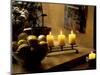 Still Life with Lighted Candles and Bowl of Lemons in Coffee Shop, Tallinn, Estonia-Nancy & Steve Ross-Mounted Photographic Print