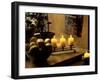 Still Life with Lighted Candles and Bowl of Lemons in Coffee Shop, Tallinn, Estonia-Nancy & Steve Ross-Framed Photographic Print