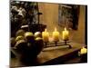 Still Life with Lighted Candles and Bowl of Lemons in Coffee Shop, Tallinn, Estonia-Nancy & Steve Ross-Mounted Photographic Print