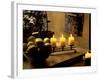 Still Life with Lighted Candles and Bowl of Lemons in Coffee Shop, Tallinn, Estonia-Nancy & Steve Ross-Framed Photographic Print