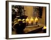 Still Life with Lighted Candles and Bowl of Lemons in Coffee Shop, Tallinn, Estonia-Nancy & Steve Ross-Framed Photographic Print