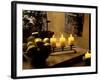 Still Life with Lighted Candles and Bowl of Lemons in Coffee Shop, Tallinn, Estonia-Nancy & Steve Ross-Framed Photographic Print