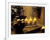 Still Life with Lighted Candles and Bowl of Lemons in Coffee Shop, Tallinn, Estonia-Nancy & Steve Ross-Framed Photographic Print