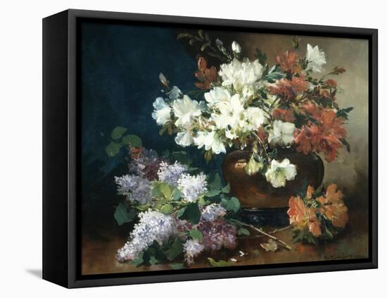 Still Life with Lilac-Eugene Henri Cauchois-Framed Stretched Canvas