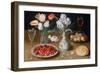 Still life with Lilies, Roses, Tulips, Cherries and Wild Strawberries-Osias The Elder Beert-Framed Giclee Print