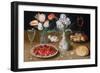 Still life with Lilies, Roses, Tulips, Cherries and Wild Strawberries-Osias The Elder Beert-Framed Giclee Print