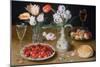 Still life with Lilies, Roses, Tulips, Cherries and Wild Strawberries-Osias The Elder Beert-Mounted Giclee Print