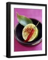 Still Life with Lime, Chili, Saffron and Kaffir Lime Leaf-Jean Cazals-Framed Premium Photographic Print