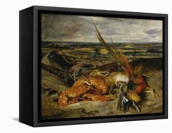 Still Life with Lobster, 1827-Eugene Delacroix-Framed Stretched Canvas